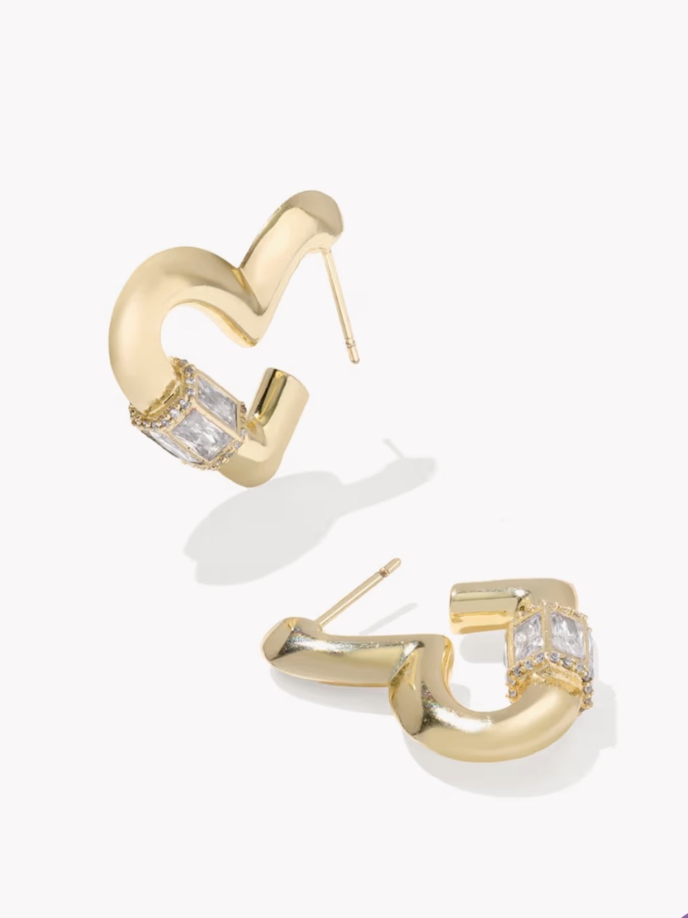 NEW!! Kendra Scott Emery Heart Gold Hoop Earrings